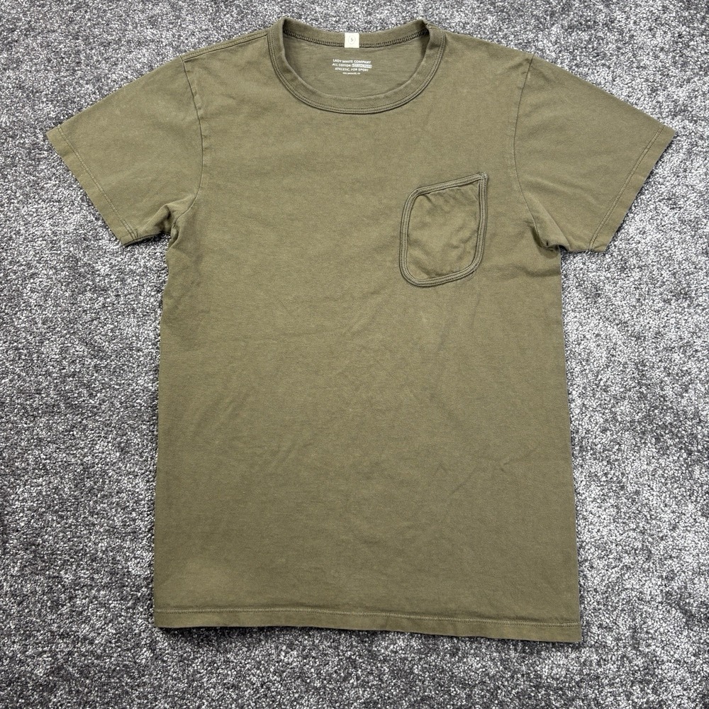 Lady White Co Pocket T-Shirt Men's Small Green Sanforized USA Made Short Sleeve
